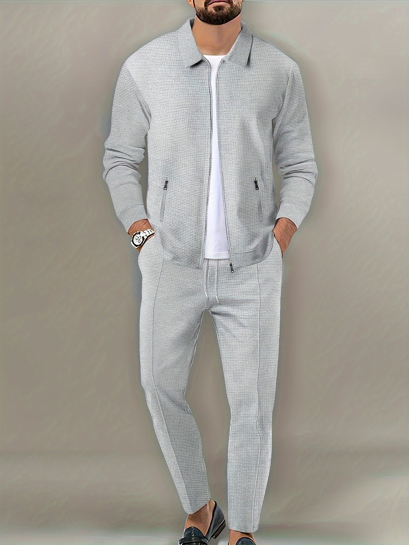 Martus - Classic Waffle-Knit Tracksuit Set