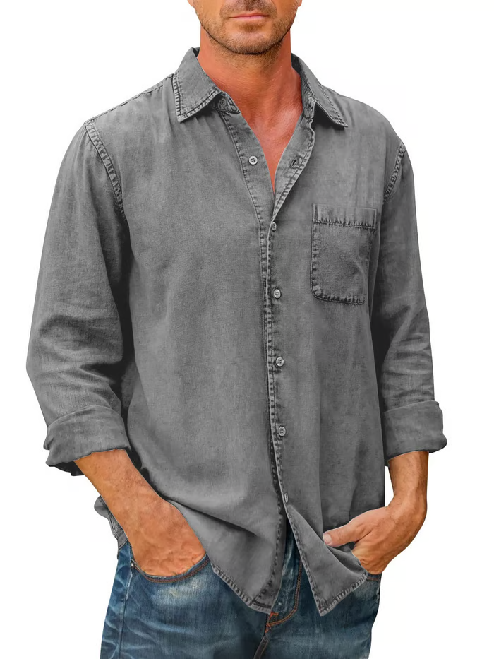 Jack - Denim Long Sleeve Button Down Shirt
