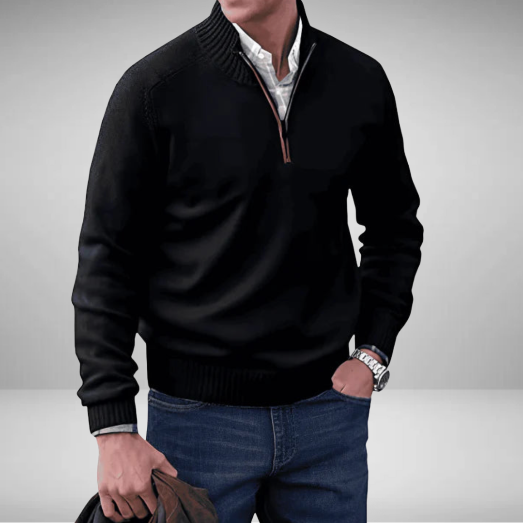 Braun - Elegant Zipper Sweater