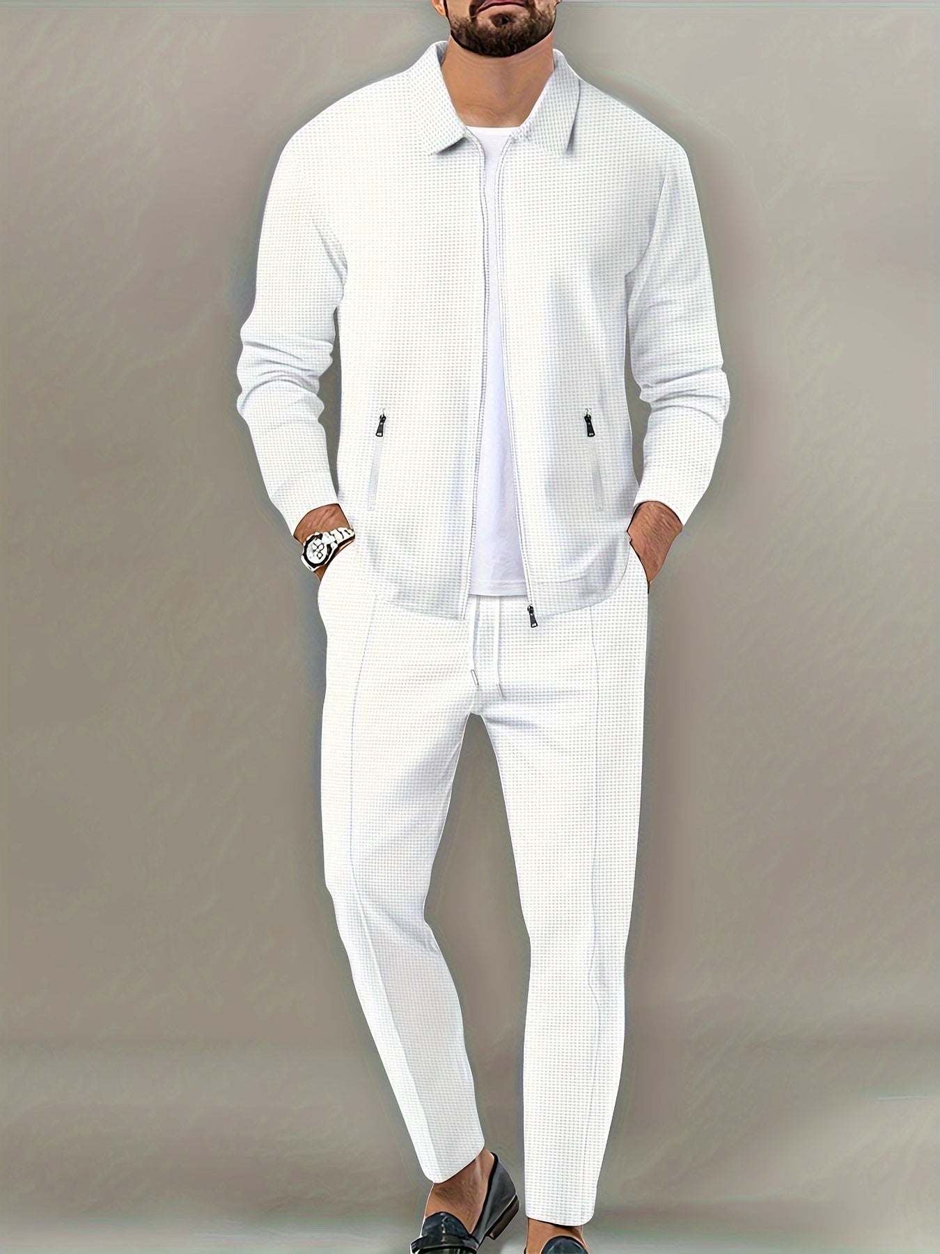 Martus - Classic Waffle-Knit Tracksuit Set