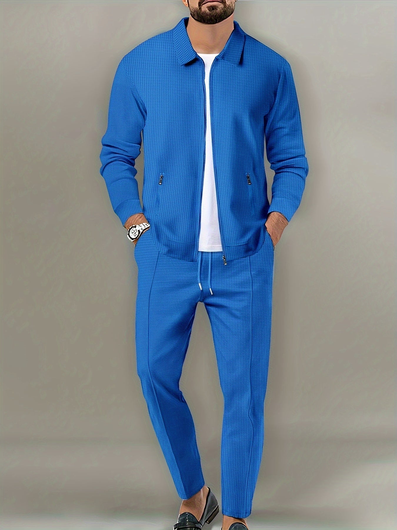 Martus - Classic Waffle-Knit Tracksuit Set