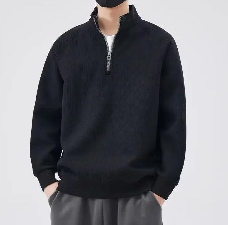 Deltion - Fleece-Lined Half-Zip Sweatshirt