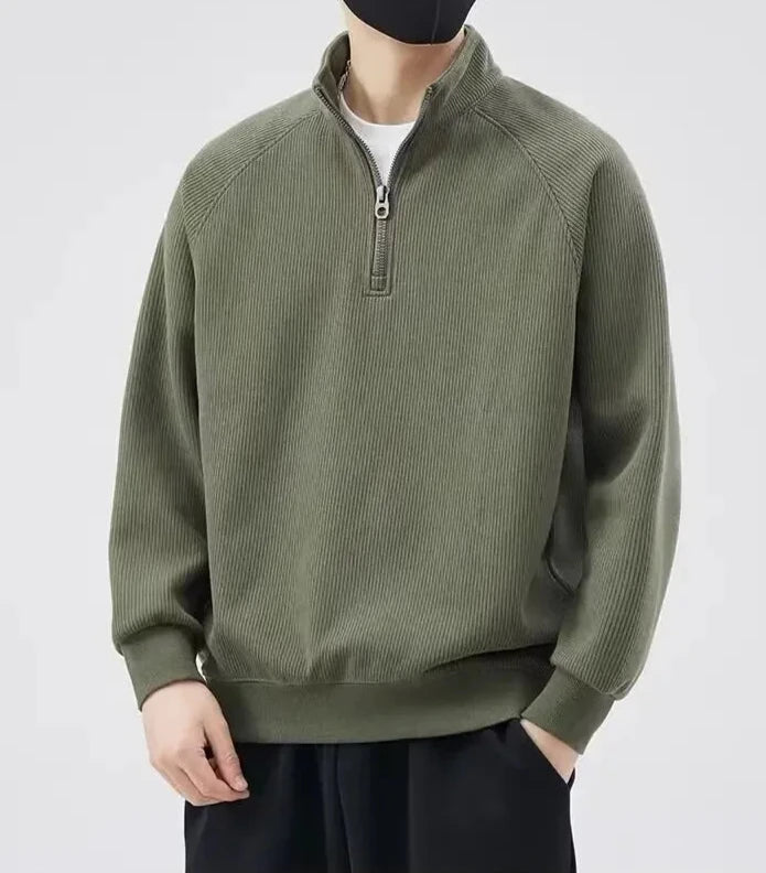 Deltion - Fleece-Lined Half-Zip Sweatshirt