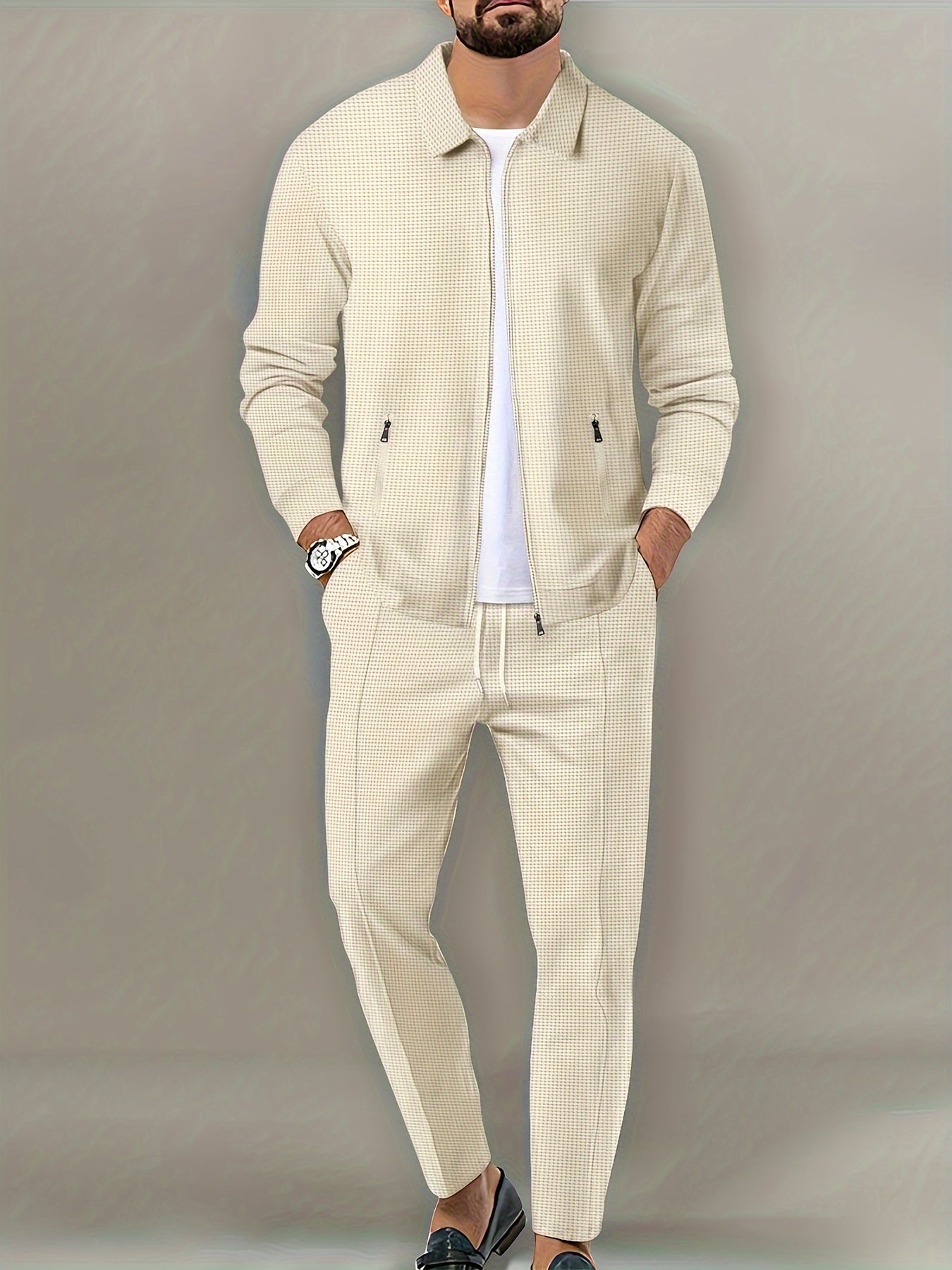 Martus - Classic Waffle-Knit Tracksuit Set