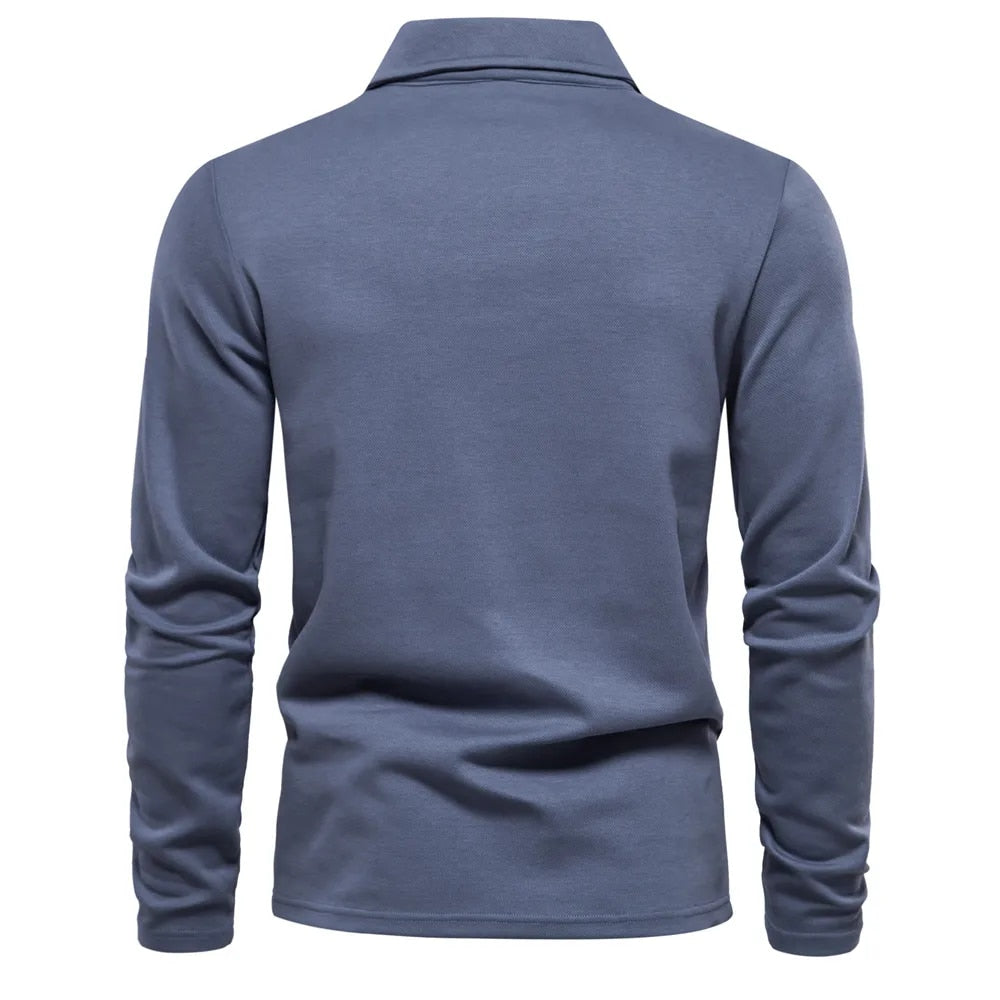 Premium Polo Shirt for Men Back Side Blue