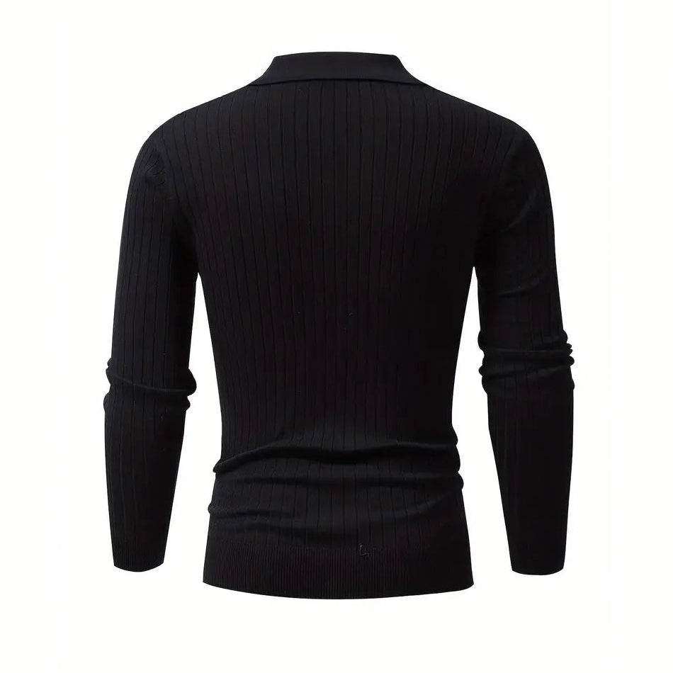 Alistair - Jacquard Knit Polo Sweater