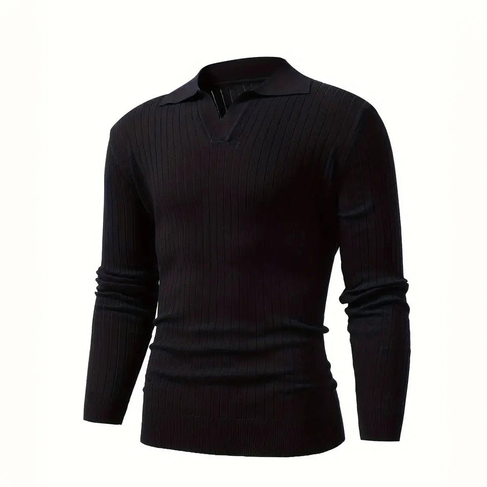 Alistair - Jacquard Knit Polo Sweater
